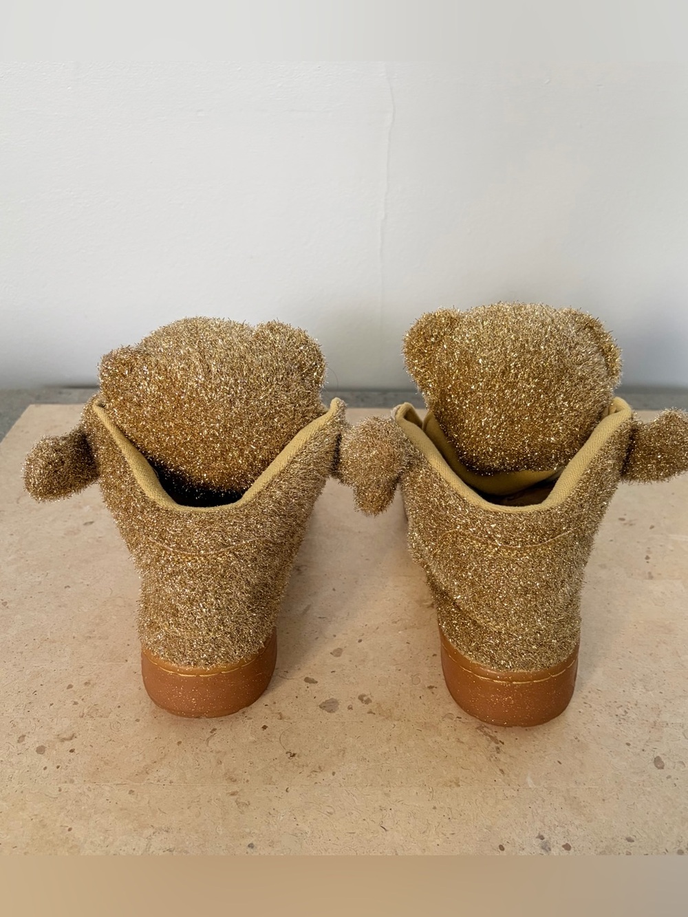 Rare Jeremy Scott x Adidas Originals “Gold Glitter Teddy” sneakers - Picture 5 of 11